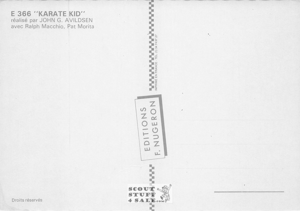 Karate Kid II French Movie Poster Postcard, Editions Nugeron #E366