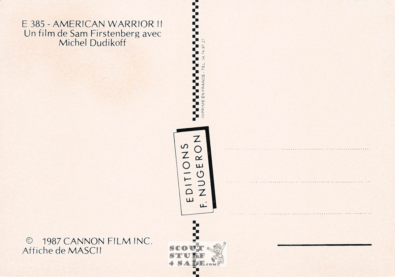 American Warrior II French Movie Poster Postcard, Editions Nugeron #E385