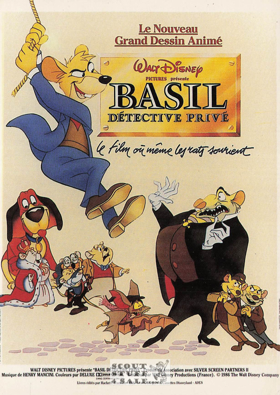 The Great Mouse Detective French Movie Poster Postcard, Walt Disney, #E388