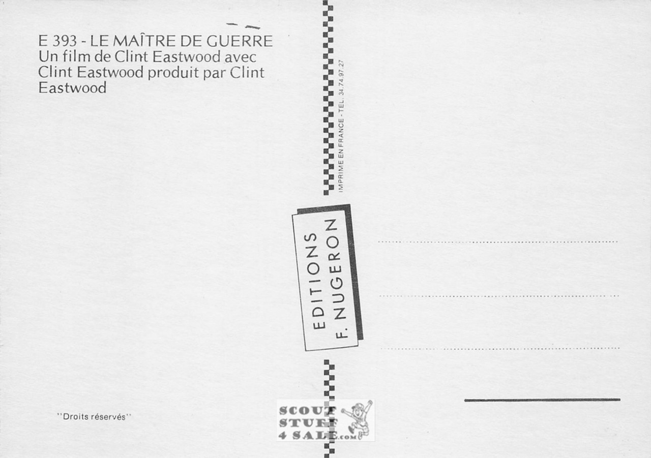 Heartbreak Ridge French Movie Poster Postcard, Clint Eastwood, Nugeron #E393