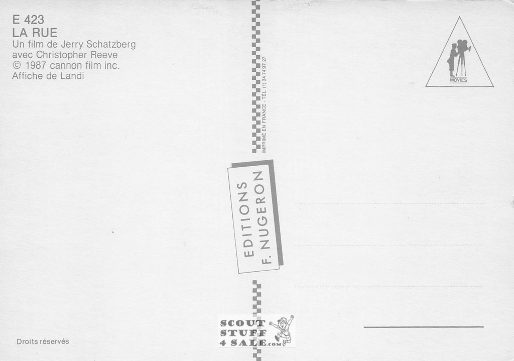 Street Smart French Movie Poster Postcard, Christopher Reeve, Nugeron #E423