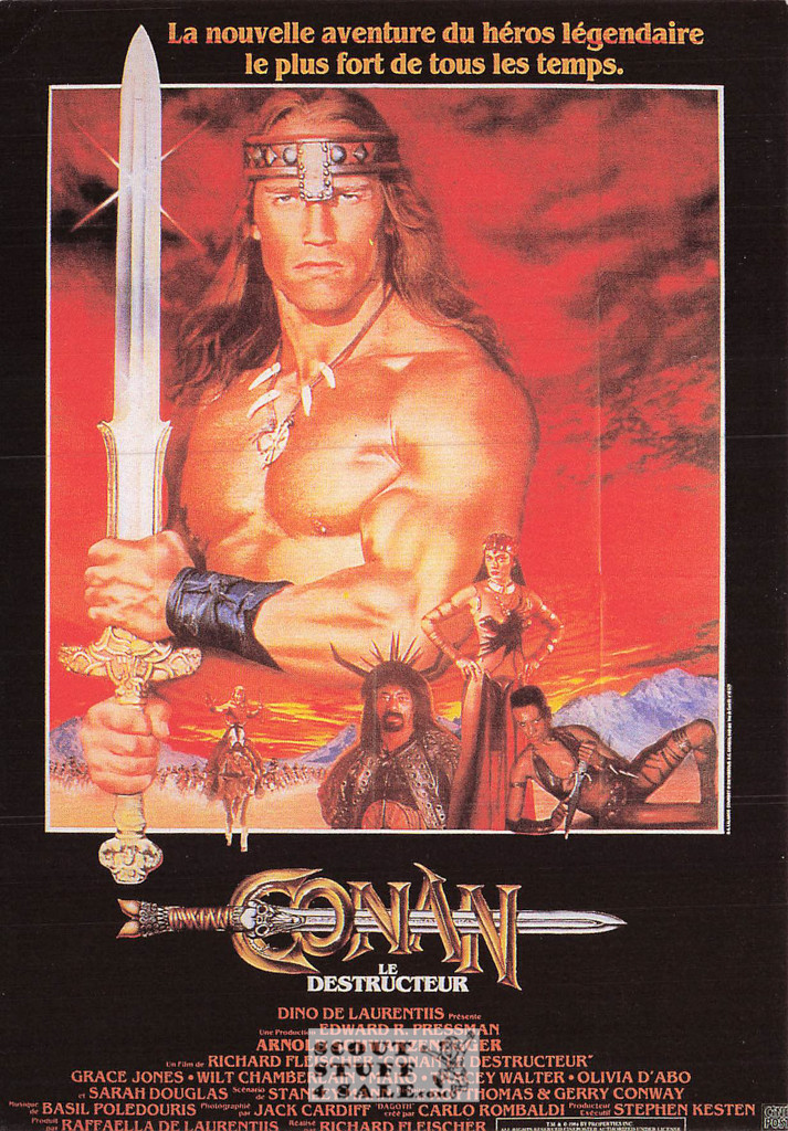 Conan the Destroyer French Movie Poster Postcard, Schwarzenegger, #E433