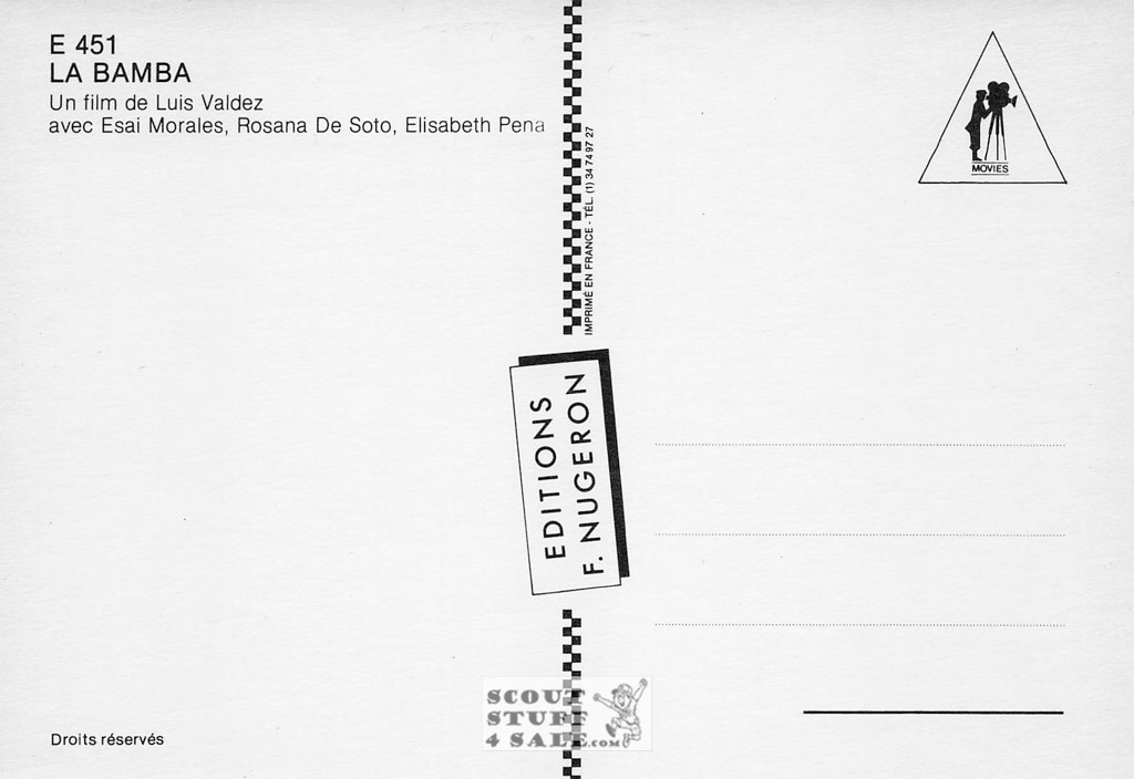 La Bamba French Movie Poster Postcard, Editions Nugeron #E451