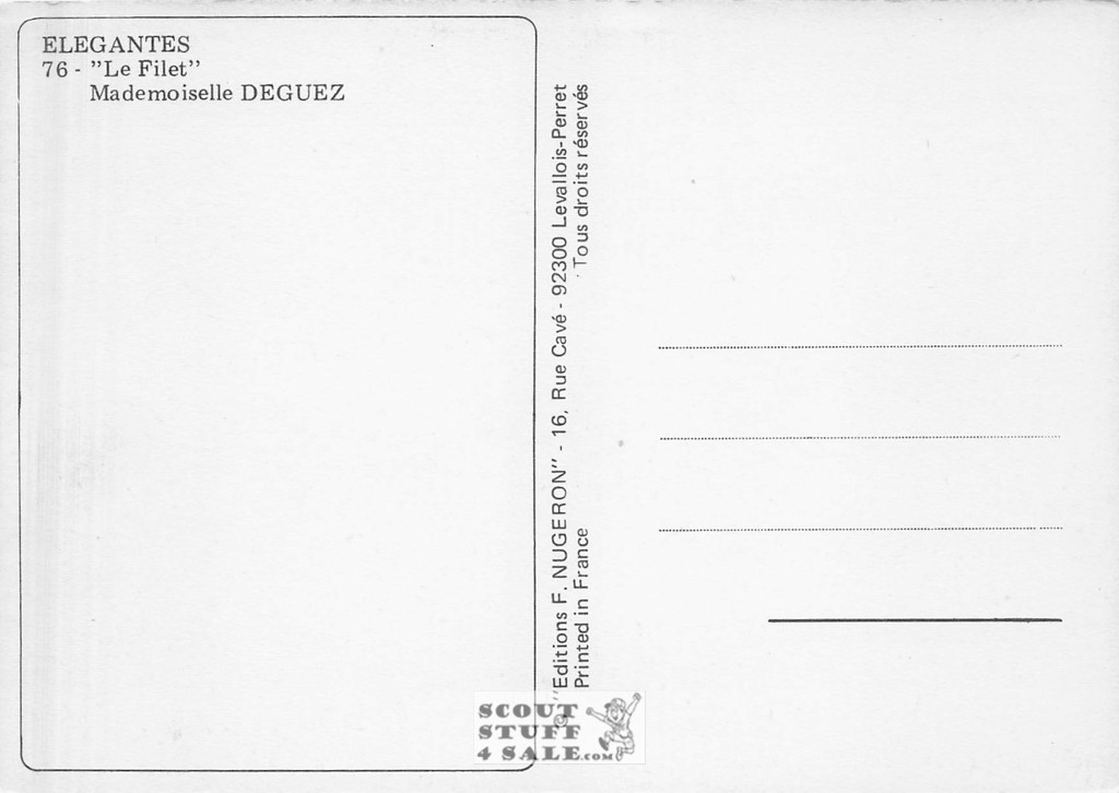 Photograph Postcard of Mademoiselle Deguez Editions Nugeron #ELEGANTS76