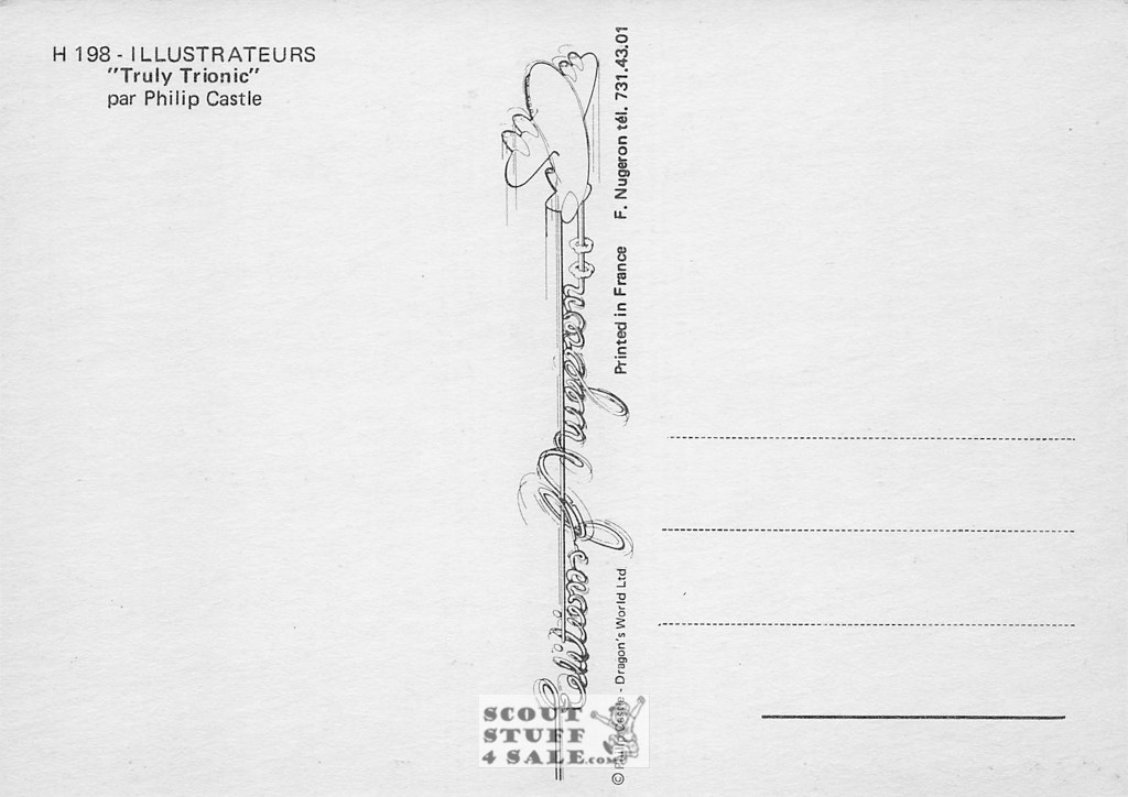 Illustration Art by Philip Castle, French Postcard, Farrah Fawcett, Ed. Nugeron #H198