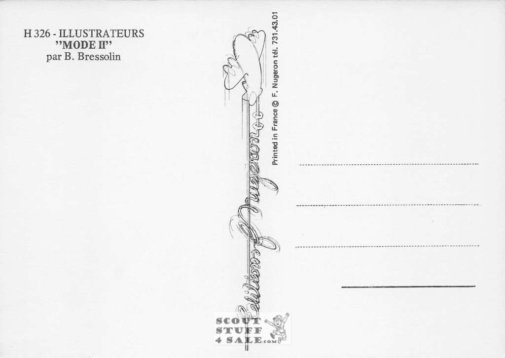 Illustration Art by B. Bressolin, French Postcard, Editions Nugeron #H326