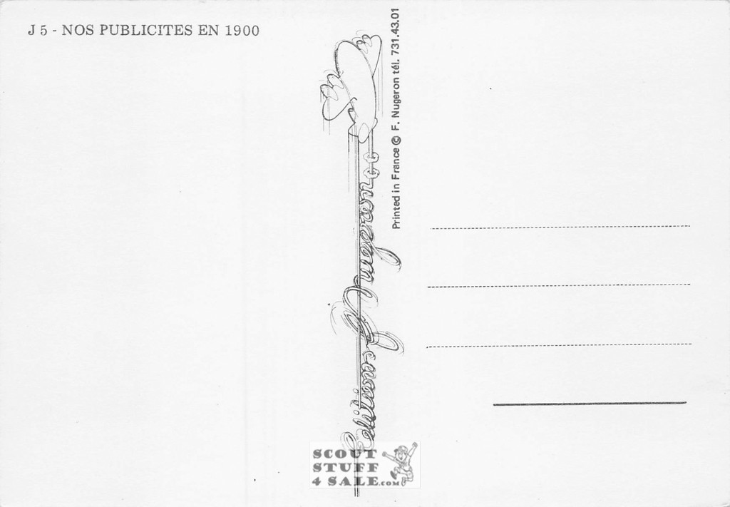 French Postcard of 1900's ad for Bisquit Cognac, Editions Nugeron #J5