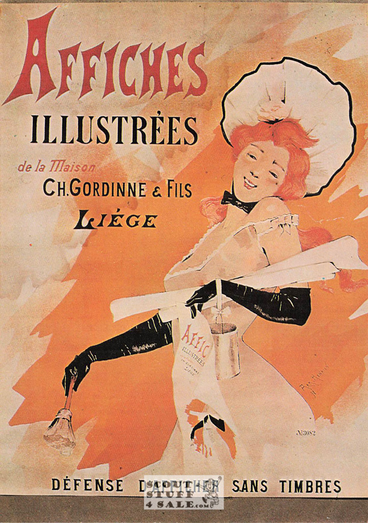 French Postcard of 1900's ad for Affiches Illustrees, Editions Nugeron #J16