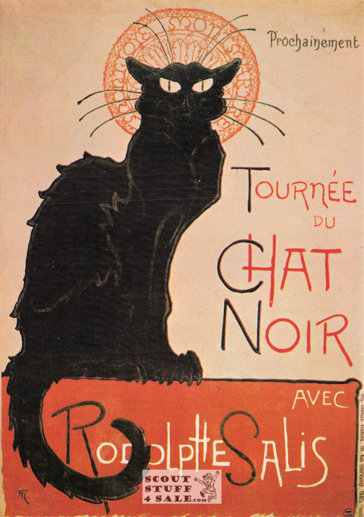 French Postcard of 1900's ad for Tour of the Black Cat Cabaret, Ed. Nugeron #J26