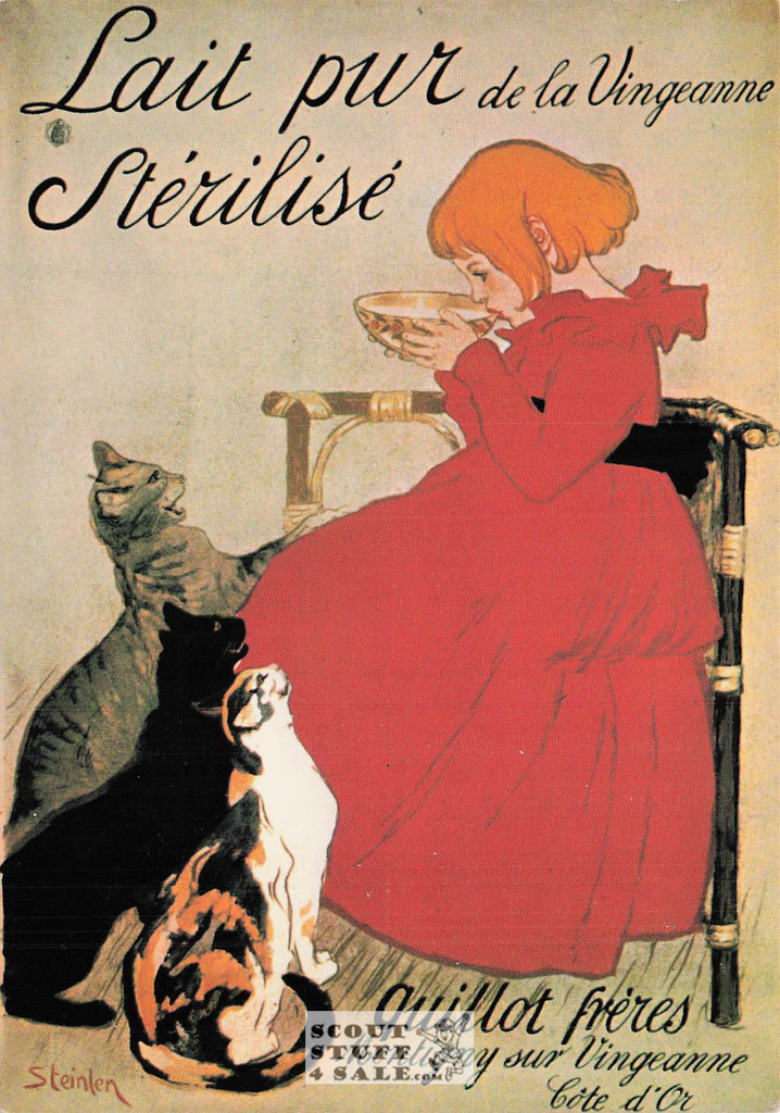 French Postcard of 1900's ad for Vingeanne Milk Company, Editions Nugeron #J27