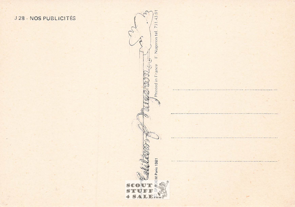 French Postcard of 1900's ad for Hot Chocolate, Editions Nugeron #J28