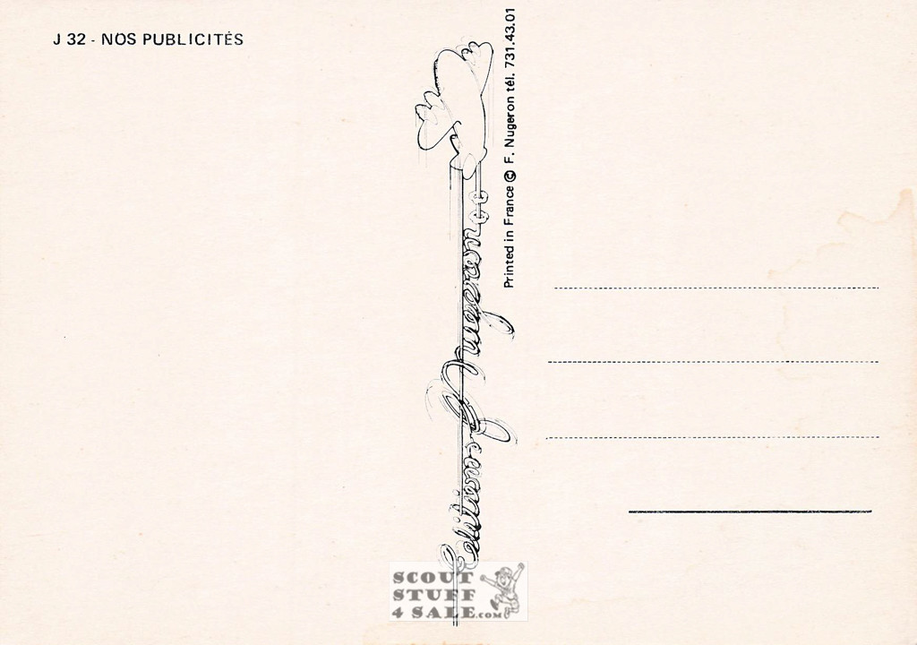 French Postcard of 1900's ad for Au Nain Bleu Toy Shop, Editions Nugeron #J32