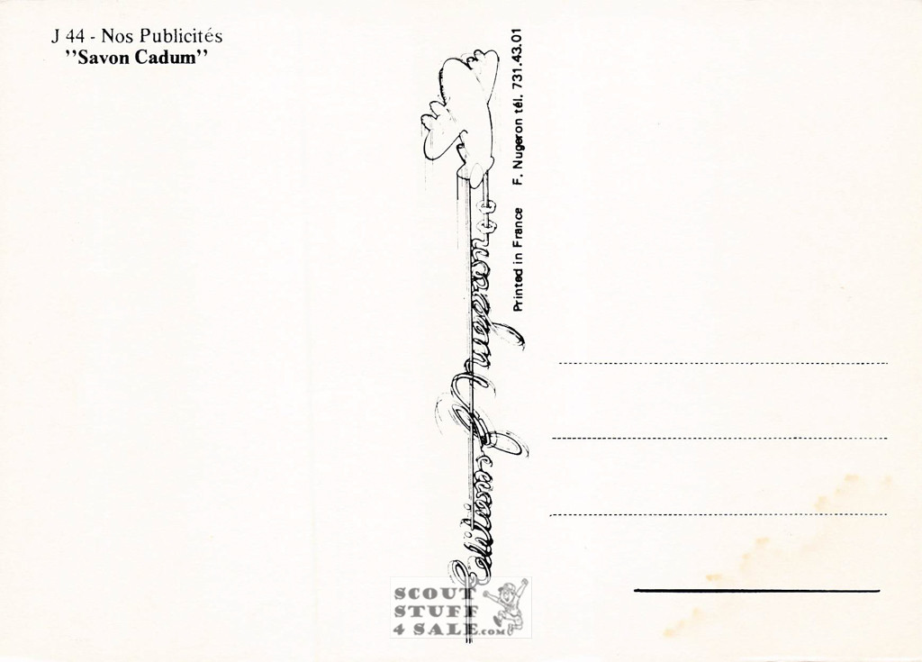 French Postcard of 1900's ad for Cadum Soap, Editions Nugeron #J44