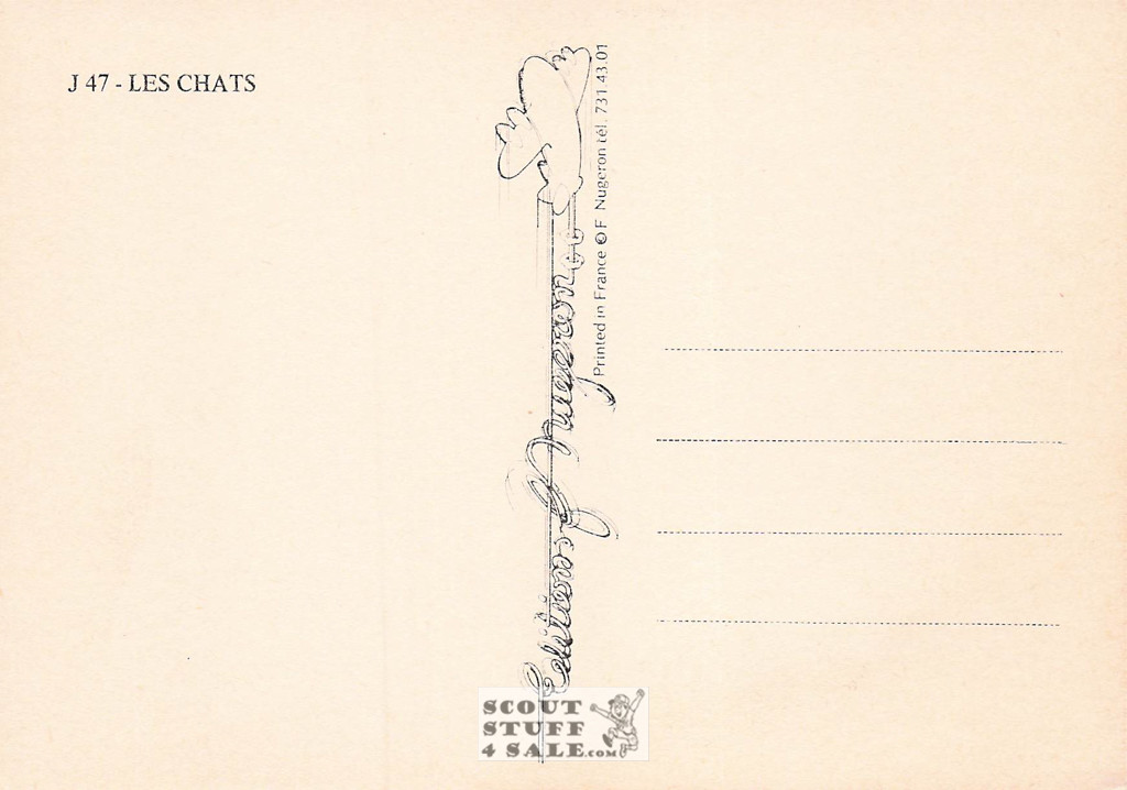 French Postcard of 1900's ad for Le Salon Du Chat, Editions Nugeron #J47