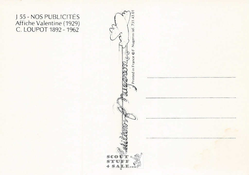 French Postcard of 1929 ad for Valentine Paints by Loupot, Editions Nugeron #J55