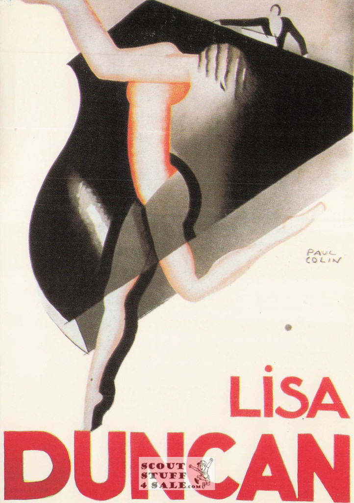 French Postcard of 1900's ad for Lisa Duncan By Paul Colin, Editions Nugeron #J59