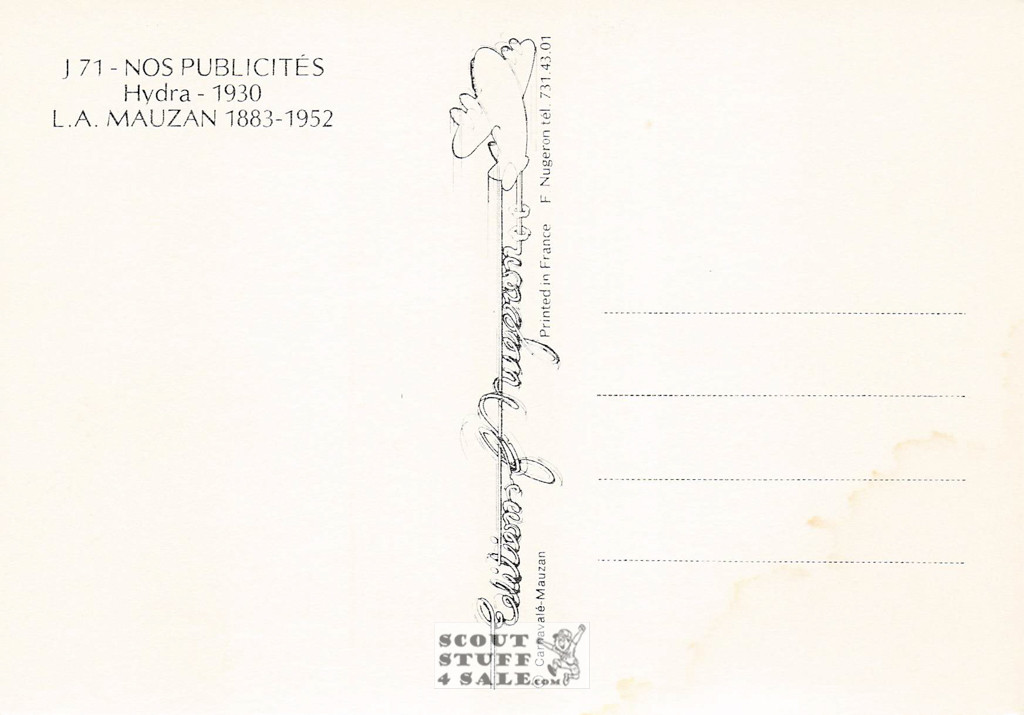 French Postcard of 1930 ad for Hydra Shoe Polish by Mauzan, Editions Nugeron #J71