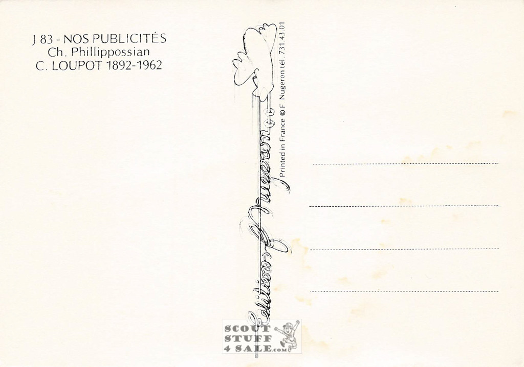 French Postcard of 1900's ad for Ch.Phillippossian Cars by Loupot, Nugeron #J83