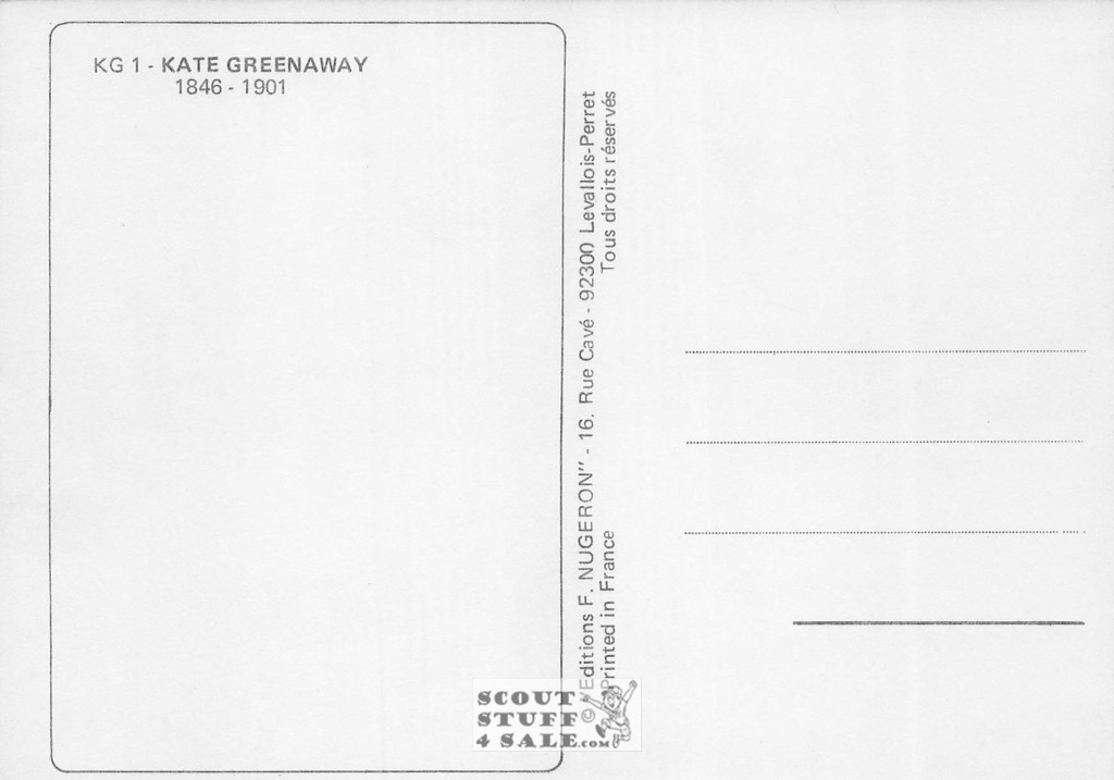 1800's Kate Greenaway Art on French Postcard, Editions Nugeron #KG1