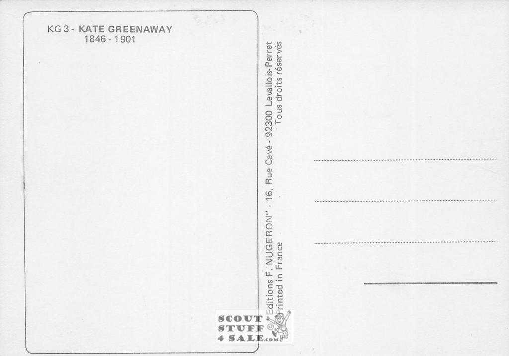 1800's Kate Greenaway Art on French Postcard, Editions Nugeron #KG3