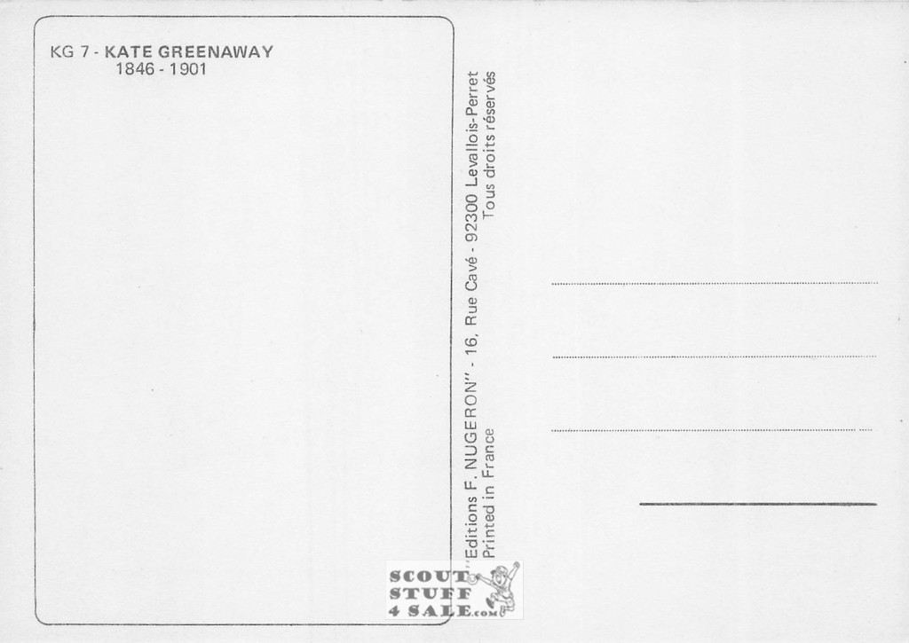 1800's Kate Greenaway Art on French Postcard, Editions Nugeron #KG7