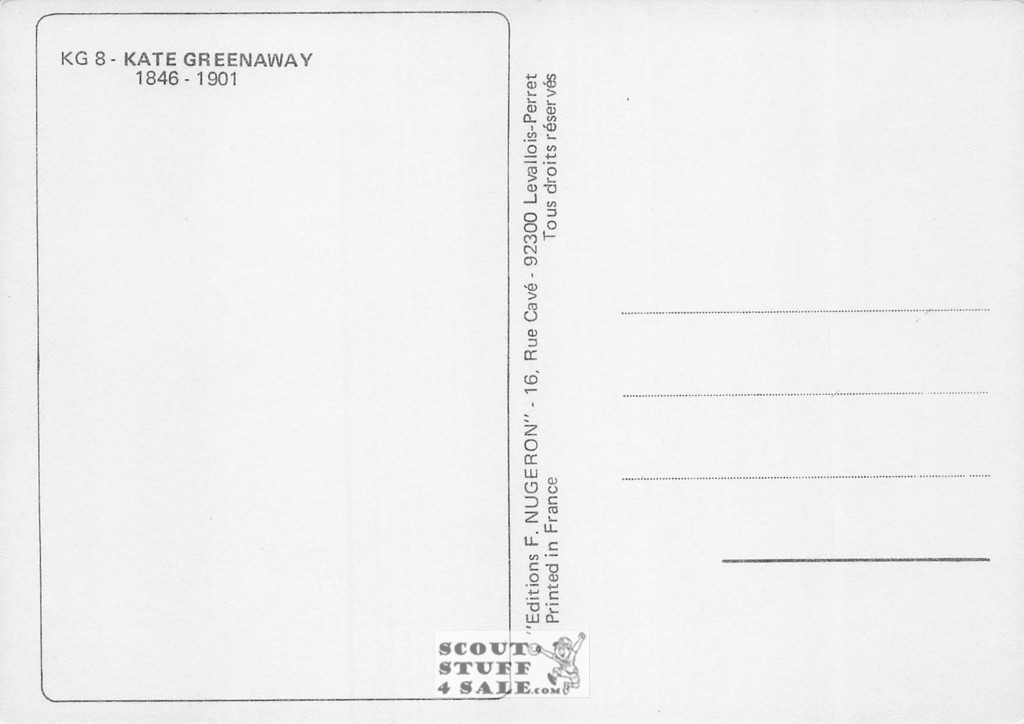 1800's Kate Greenaway Art on French Postcard, Editions Nugeron #KG8