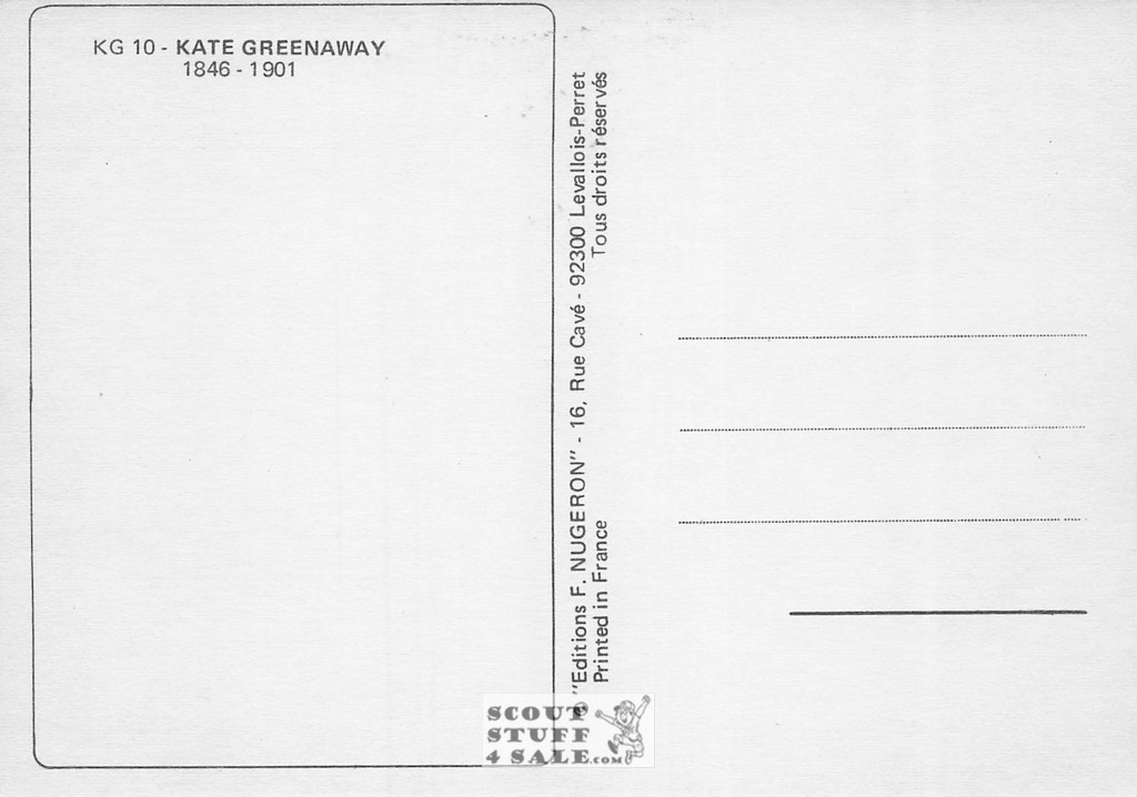 1800's Kate Greenaway Art on French Postcard, Editions Nugeron #KG10