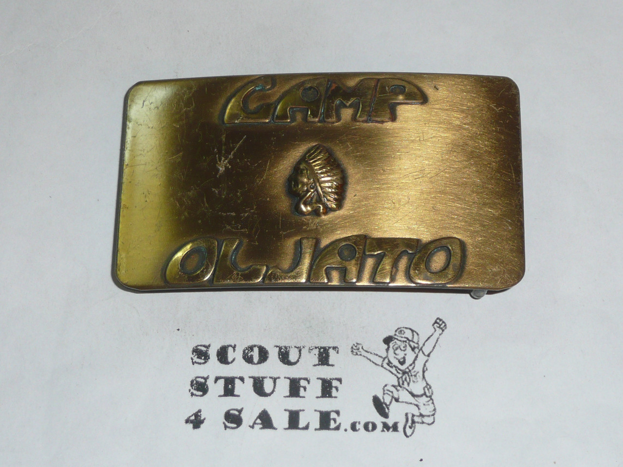 1970's Camp Oljato Brass Boy Scout Belt Buckle