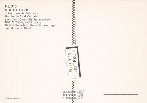 Rosa La Rose French Movie Poster Postcard, Editions Nugeron #NE310