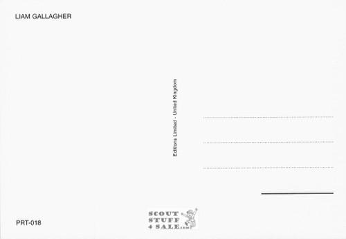 Liam Gallagher British Postcard, Editions Nugeron #PRT18