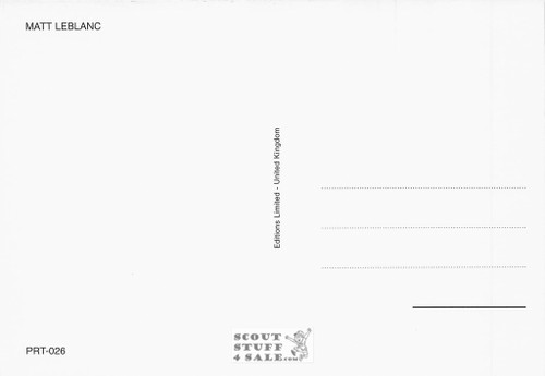 Matt Leblanc British Postcard, Editions Nugeron #PRT26