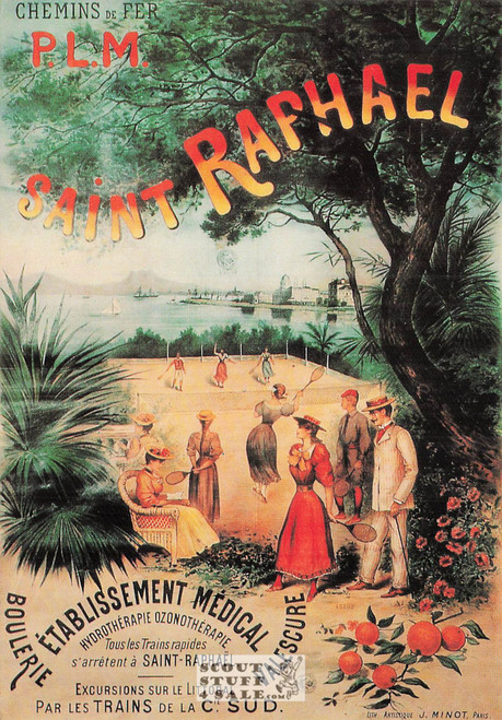 1900's French Travel Promotion Poster on Postcard, Saint Raphael, Nugeron #R5