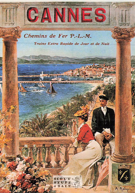 1900's French Travel Promotion Poster on Postcard, Cannes, Editions Nugeron #R25