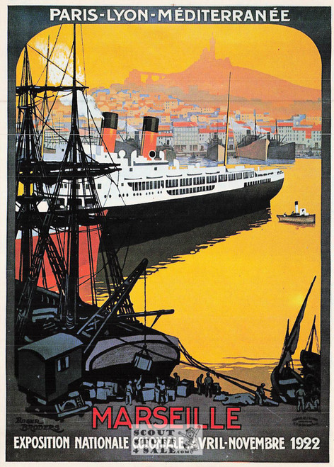 1900's French Travel Promotion Poster on Postcard, Marseille, Ed. Nugeron #R69