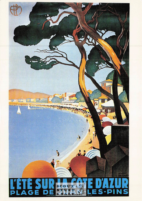 1900's French Travel Promotion Poster on Postcard, Cote D'Azur, Ed. Nugeron #R78