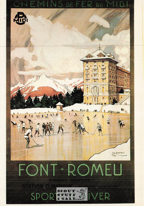 1900's French Travel Promotion Poster on Postcard, Font-Romeu, Nugeron #R81