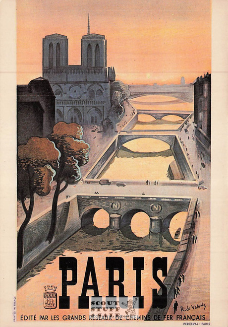 1900's French Travel Promotion Poster on Postcard, Paris, Editions Nugeron #R95