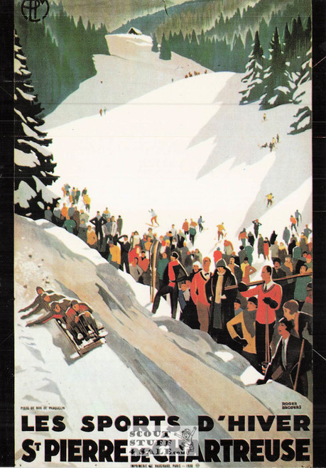 1900's French Travel Promotion Poster on Postcard, St. Pierre de Chartreuse, #R114