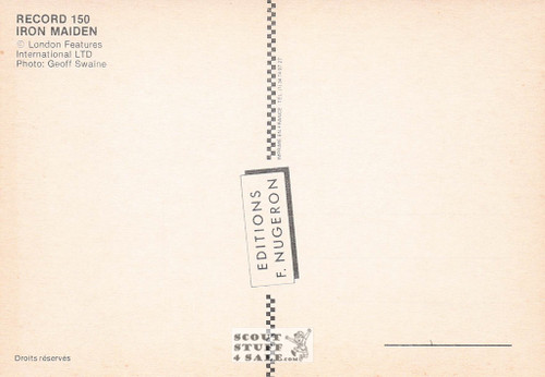 Iron Maiden Band French Postcard, Editions Nugeron #RECORD150