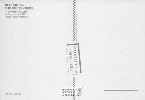 The Pretenders French Postcard, Editions Nugeron #RECORD157