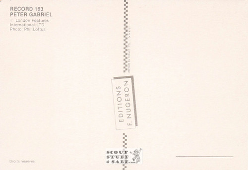 Peter Gabriel French Postcard, Editions Nugeron #RECORD163