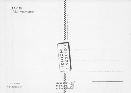 Marilyn Monroe French Postcard, Editions Nugeron #STAR38