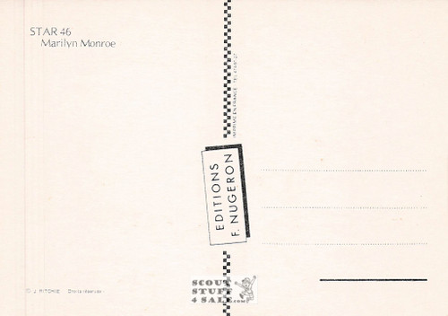 Marilyn Monroe French Postcard, Editions Nugeron #STAR46