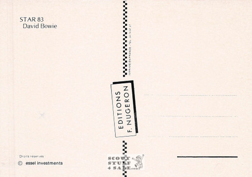 David Bowie French Postcard, Editions Nugeron #STAR83