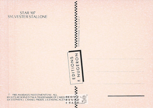 Sylvester Stallone French Postcard, Editions Nugeron #STAR107