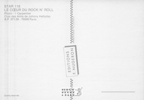 Johnny Hallyday French Postcard, Editions Nugeron #STAR118