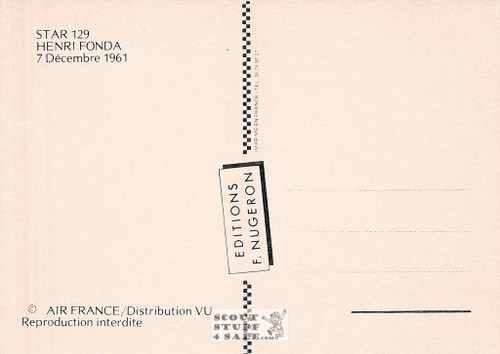 Henry Fonda French Postcard, Editions Nugeron #STAR129