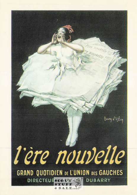 1900's French Advertising Poster on Postcard, L'ere Nouvelle, Editions Nugeron #VA30