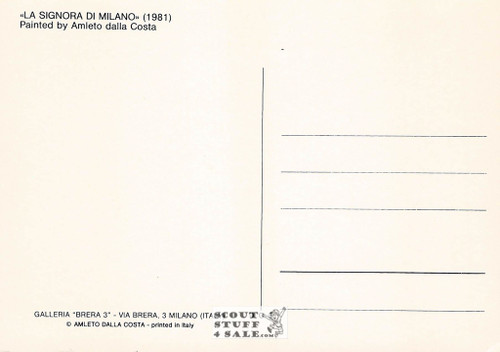La Signora Di Mailano - 1981 Painting by Amleto Dalla Costa on Postcard, Italian, #DC5