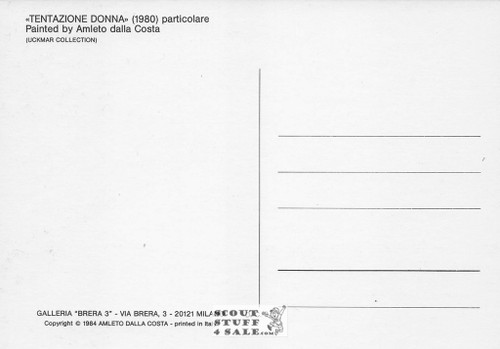 Tentazione Donna - 1980 Painting by Amleto Dalla Costa on Postcard, Italian, #DC9